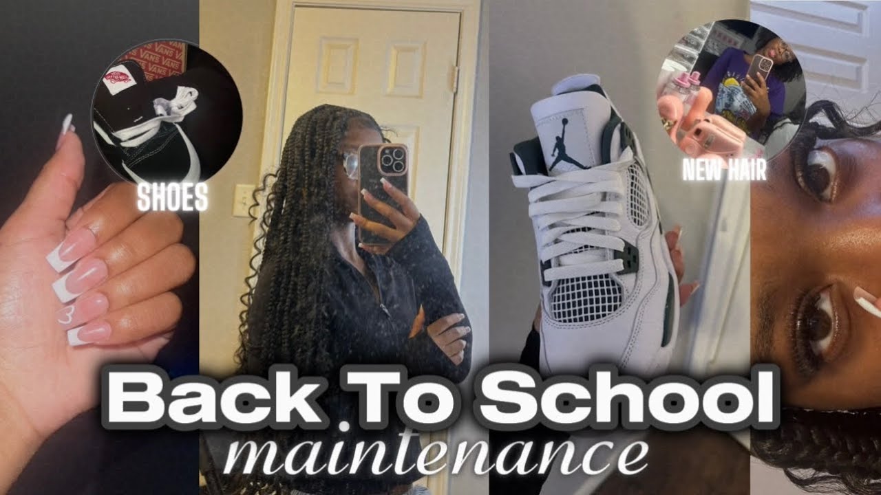 BACK TO SCHOOL MAINTENANCE || hair, nails, lashes, shoe unboxing, chit-chat | sophomore year