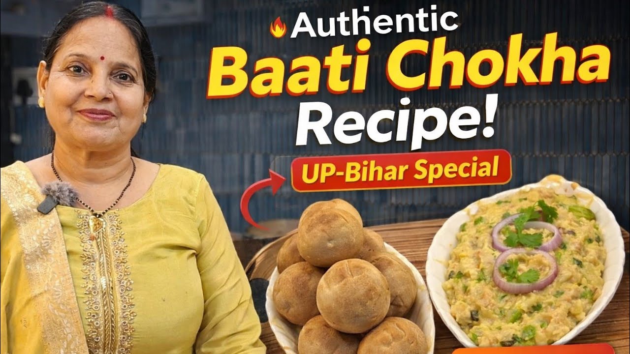 असली गाँव वाला बाटी चोखा | UP Bihar Famous Traditional Baati Chokha Recipe