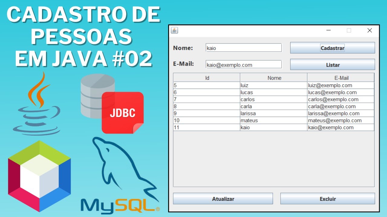 Cadastro de pessoas em Java #02 - CRUD com MySQL, JDBC, NetBeans e Java Swing