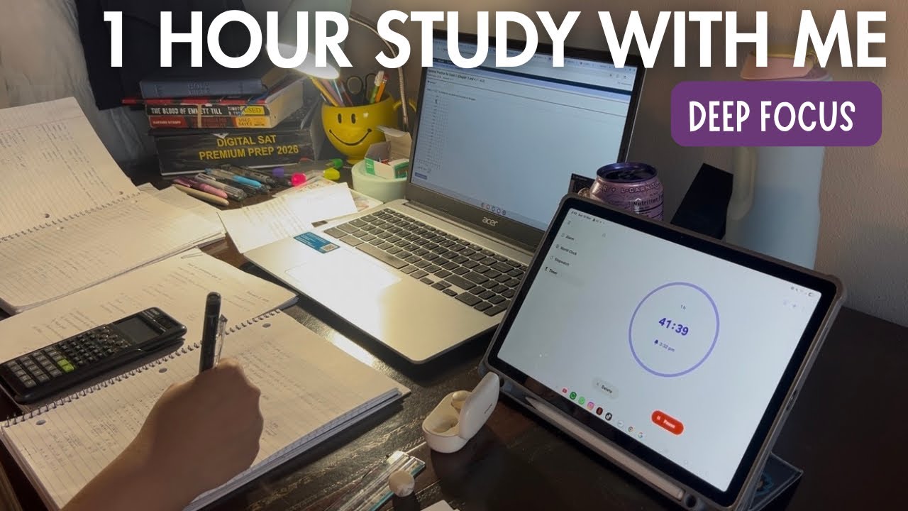 1 Hour Study With Me for Maximum Focus | No Music | Realistic | Motivation
