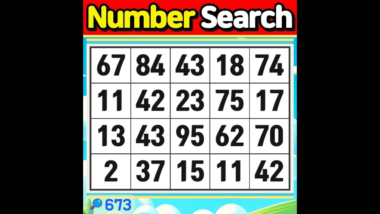 Number Search #673 A question only smart people in their 60s can solve【Match | brain game | puzzle 】