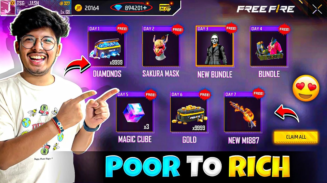 Free Fire I Got All Rare Bundles And Gun Skins😍 In New Diamond Event💎 -Garena Free Fire