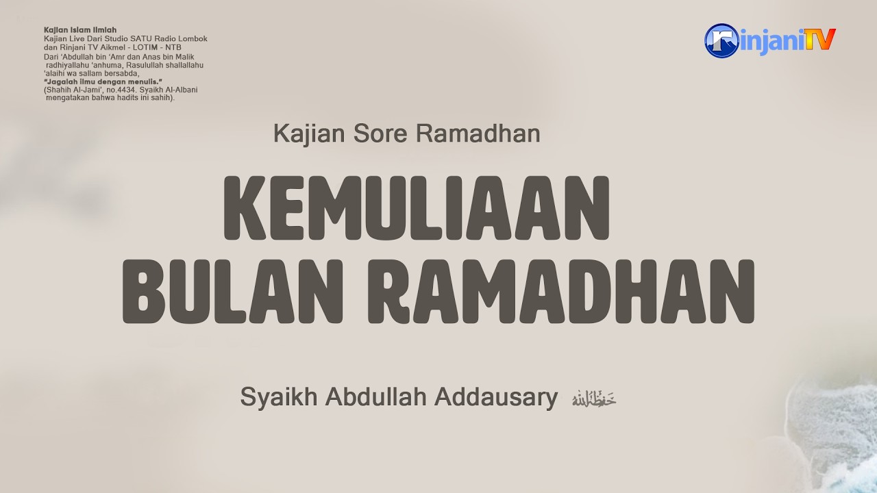 ⭕ [LIVE] KAJIAN SORE RAMADHAN - Ustadz Syaikh Abdullah Ad-Dausary حفظه الله تعالى