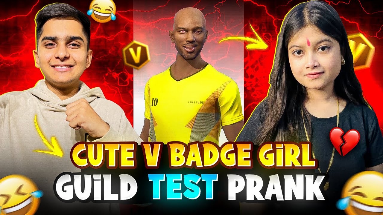 Cute V Badge Girl घर पे आगयी 😱- Funniest Guild Test Prank 😂 - Free Fire Max