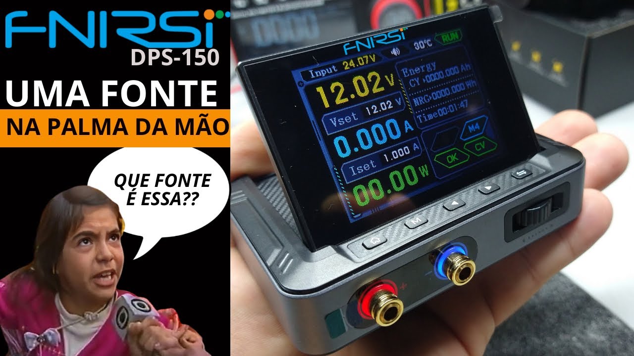 Fonte de Bancada digital de 0 a 30v e até 5A que cabe na Palma da Mão? Fnirsi DPS-150