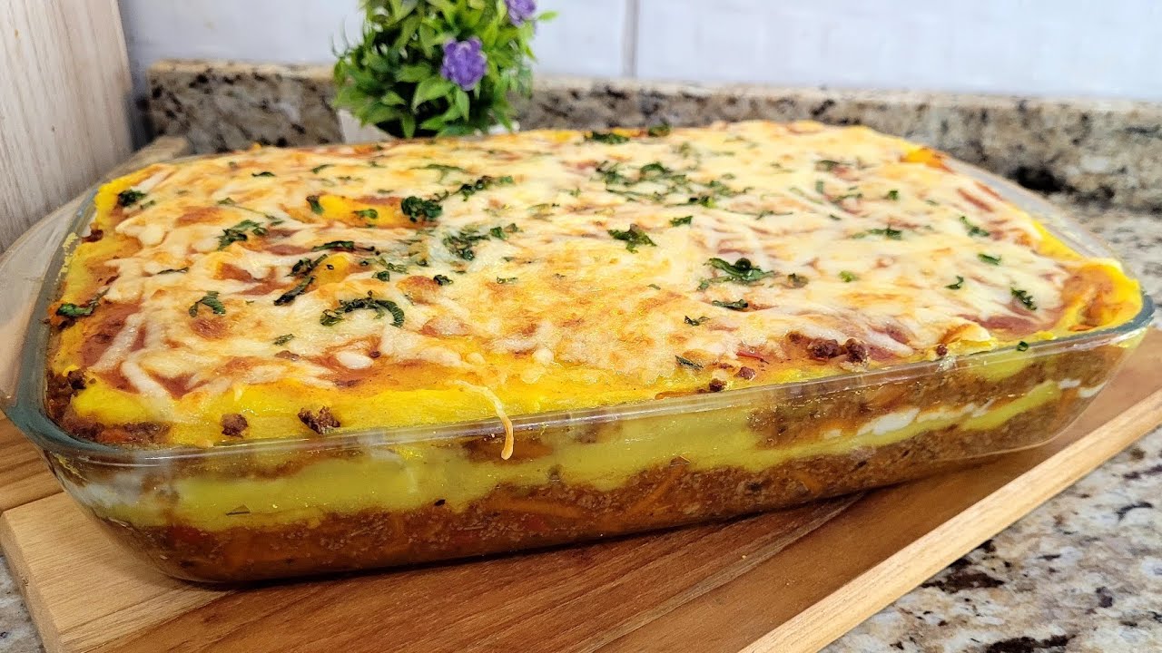 A MELHOR POLENTA CREMOSA DE CARNE QUE VOCÊ JÁ VIU!! IGUAL ESSA RECHEADO VOCÊ NUNCA FEZ!!