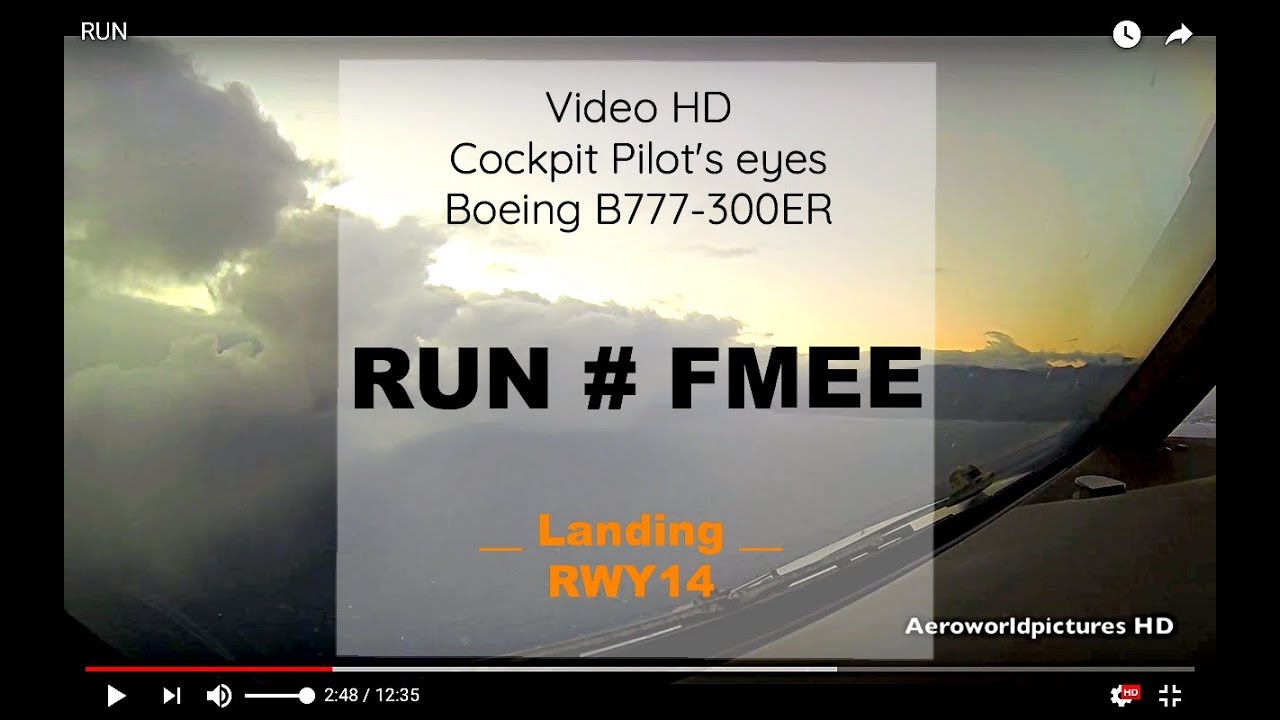 Cockpit | Landing ✈ ST-DENIS ( RUN / FMEE ) REUNION ISLAND ✈ B777 - RWY14 [HD]