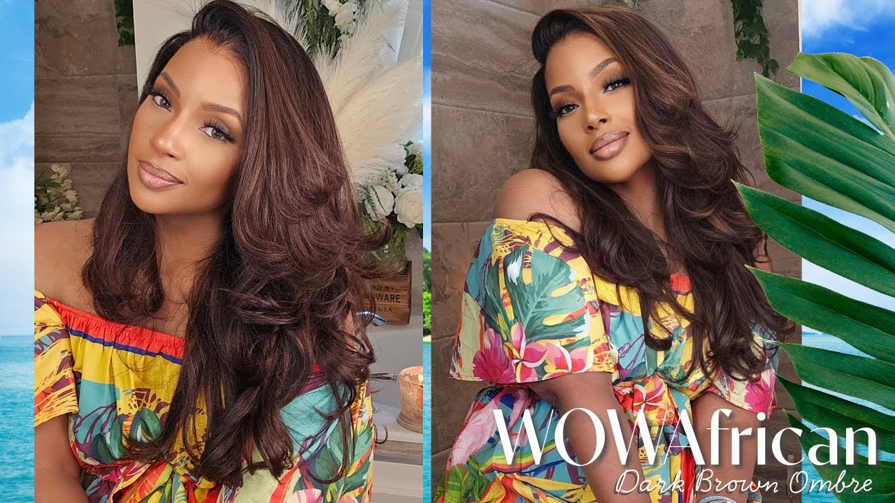 BUTTERFLY CUT on this STUNNING Ombre Brown Knockout wig ft WOWAfrican