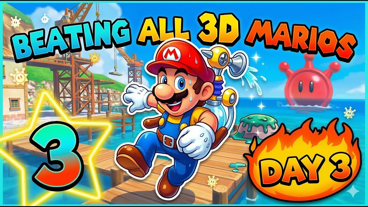 🔴 ALL 3D MARIO GAMES IN 14 DAYS - Day 3 (Super Mario Sunshine!)