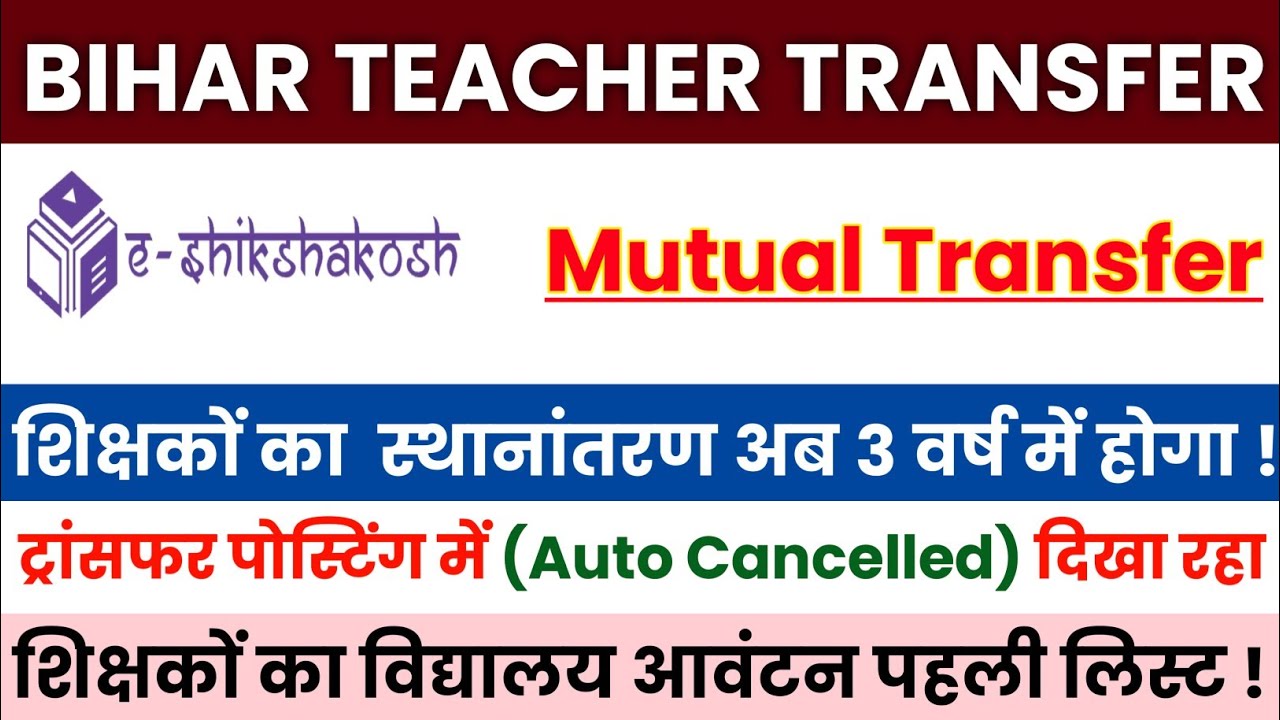 Bihar Teacher Transfer Update 🔥 Teacher School Allocation and Posting Orders | Transfer Applicati...