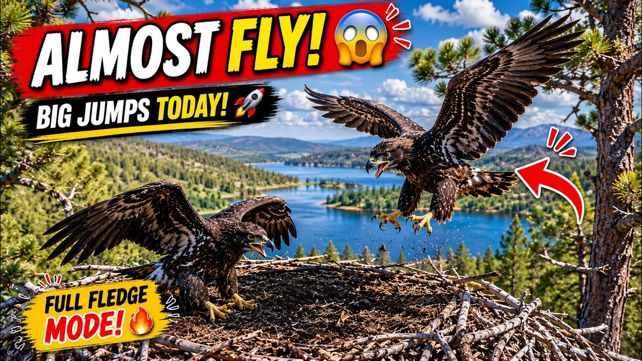 Almost Take Off 😮👀Big Jumps Sandy & Luna Surprise Everyone 😮 Full Fledgling Mode Practice On Peak 🔥🦅