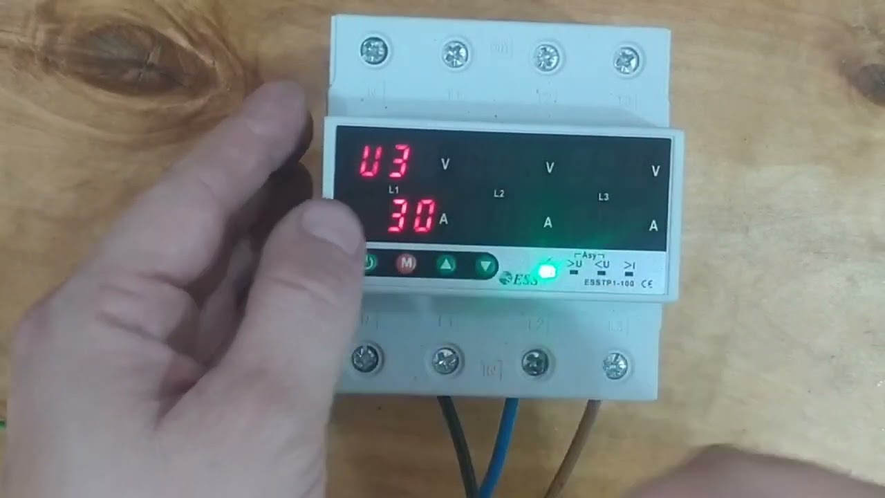 Настройка реле пере напрежения 3 фаз TP1-100A ESS