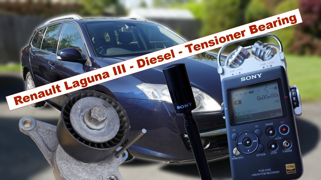 Replacing failed bearing on a Renault Laguna 3 - 2.0 DCi Diesel M9R using a Microphone & a Sony D100