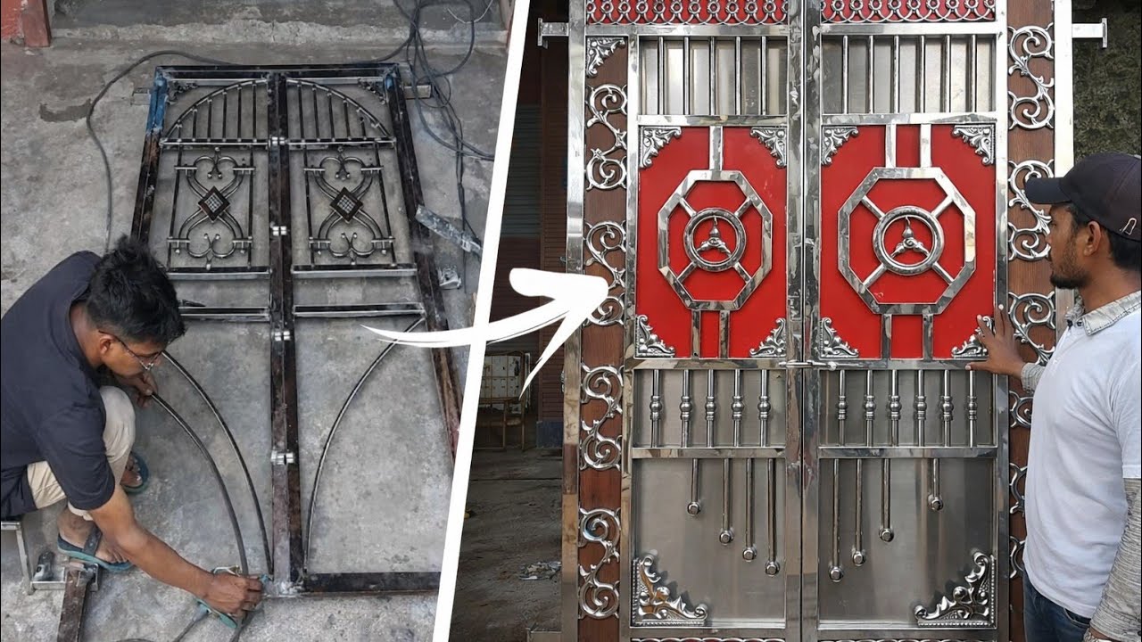 Steel Gate Making ! Steel Double Door Design | Fancy Steel Gate | स्टील गेट बनाने का तरीका . 