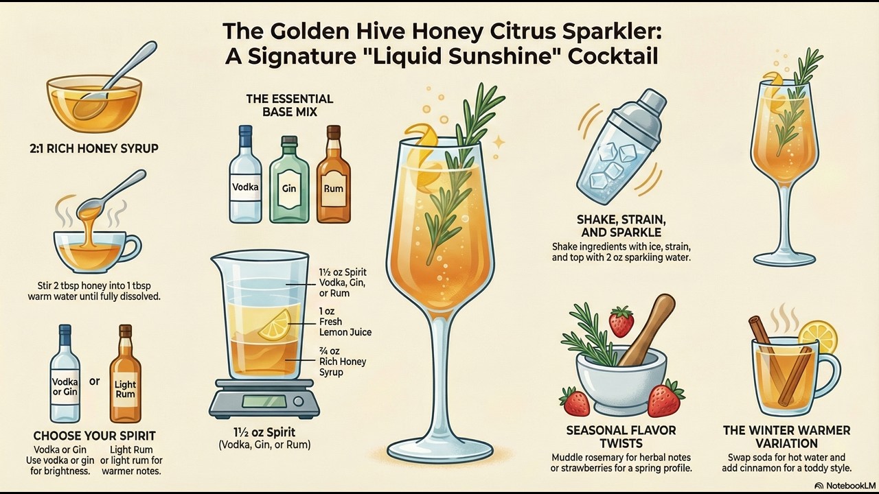 Honey Citrus Sparkler Cocktail Recipe