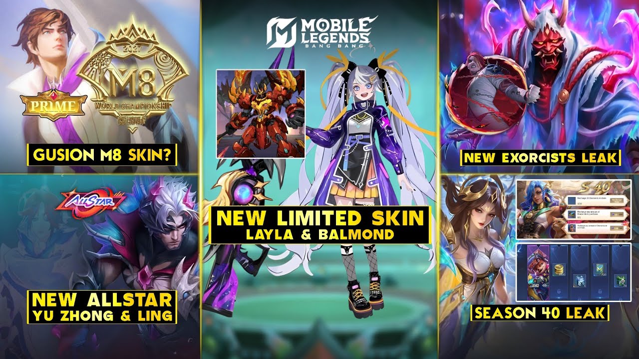 GUSION M8 PRIME SKIN? LAYLA NEW LIMITED SKIN, YU ZHONG ALLSTAR, NEW EXORCISTS LEAK - Mobile Legends