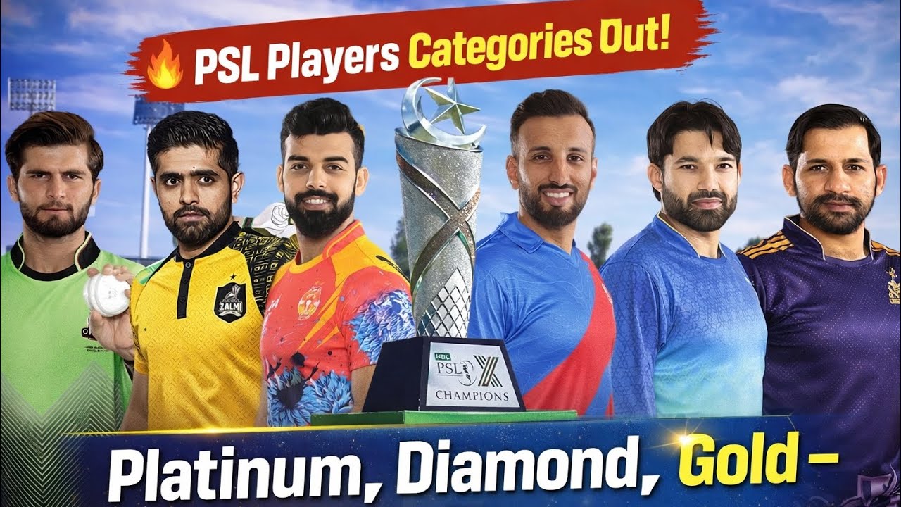 PSL Players Categories Out! | Platinum, Diamond, Gold – Sab Clear | PSL Draft Update