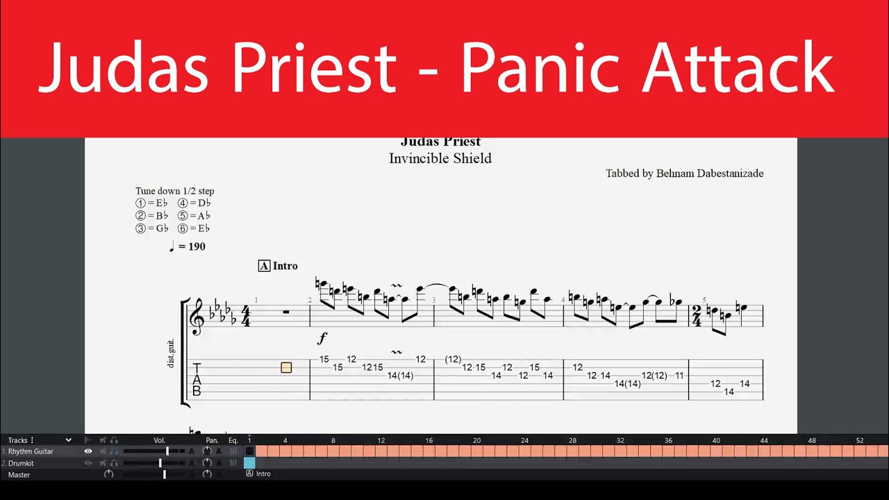 Judas Priest - Panic Attack Guitar Tab(Eb Standard)