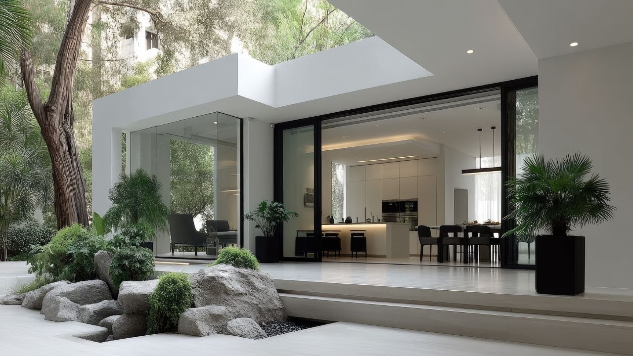 Inside a Nature-Integrated Modern Home | Minimalist Design & Pure Comfort