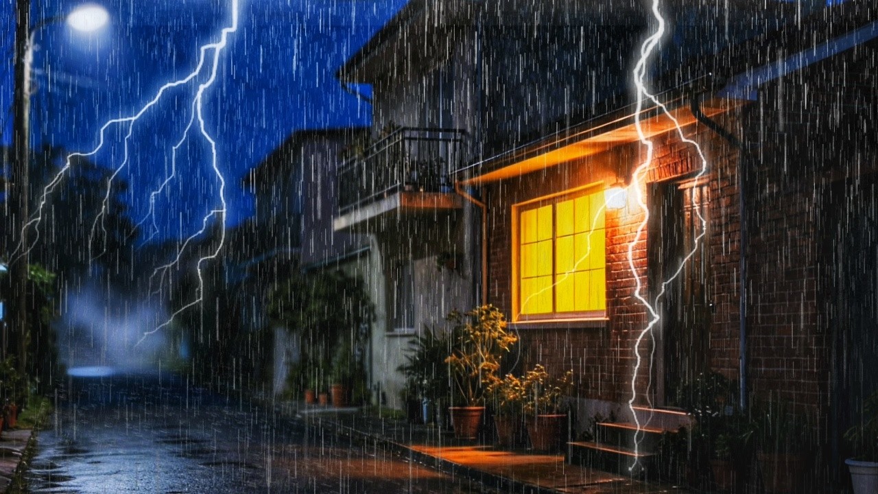 Focus with Rain and Thunderstorm – Deep Night Ambience for Stress Relief and Productivity