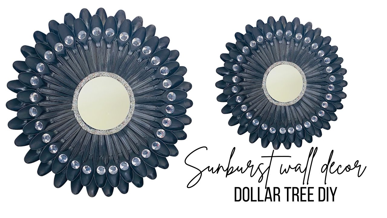 EASY SUNBURST MIRROR WALL DECOR | DOLLAR TREE SPOON DIY IDEAS #diy #walldecor #dollartreediy