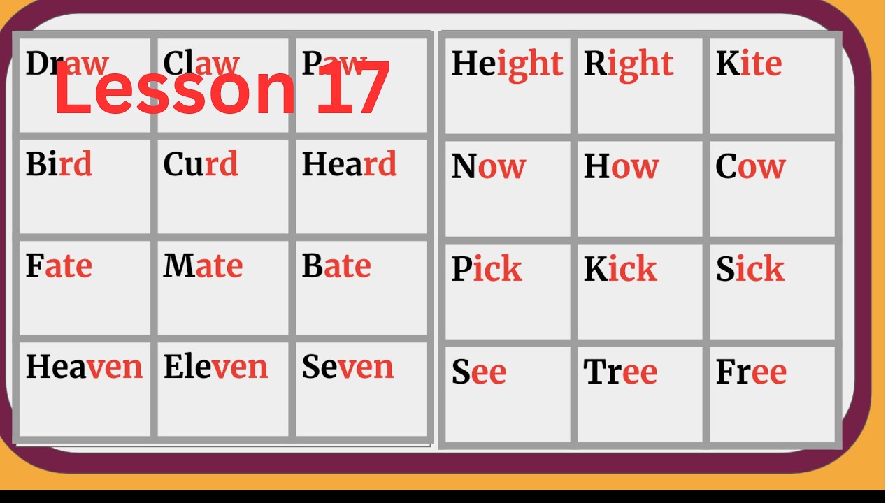 24  Common Rhyming Words in English -  Improve Your Reading and Writing