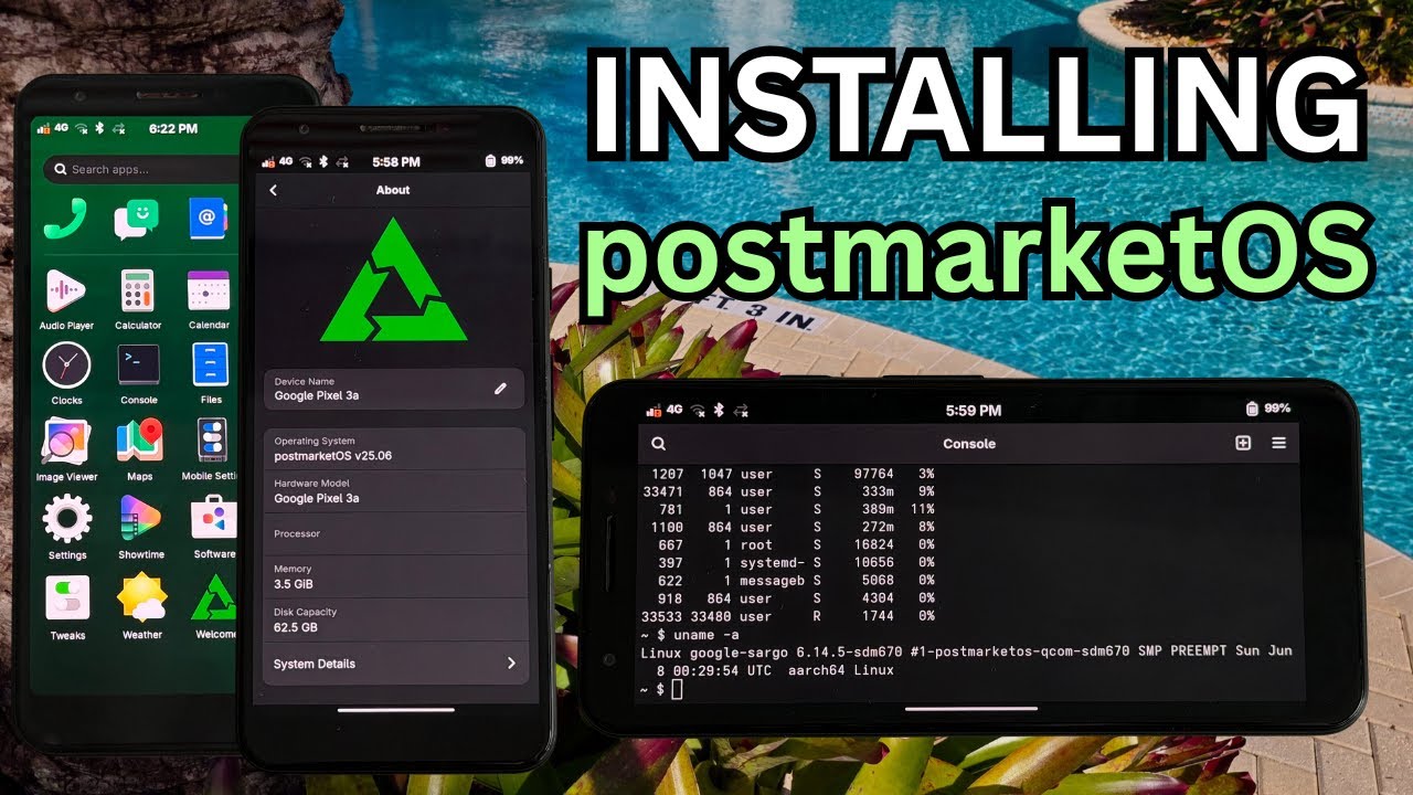 Установка postmarketOS на Pixel 3a (Linux)