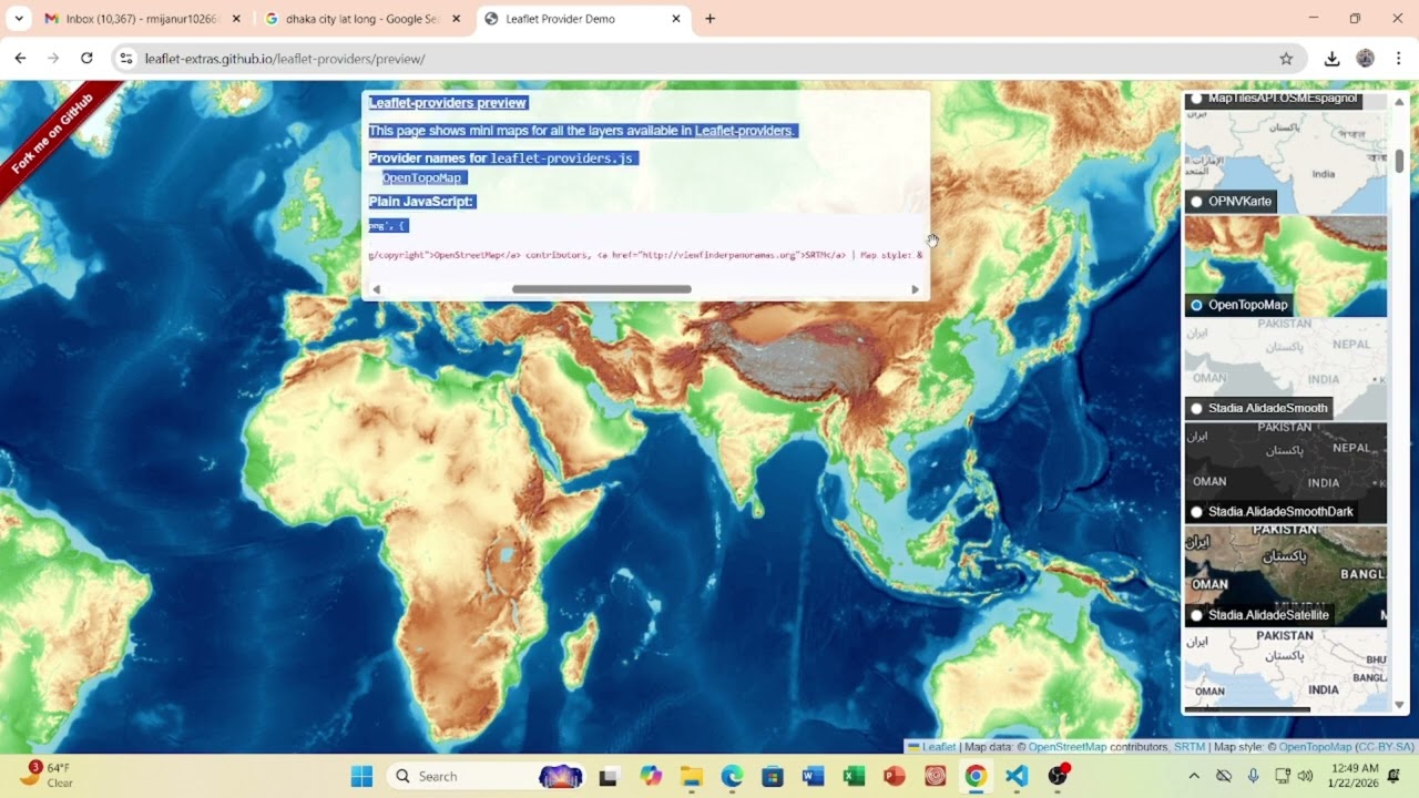 Добавление базовой карты в WebGIS