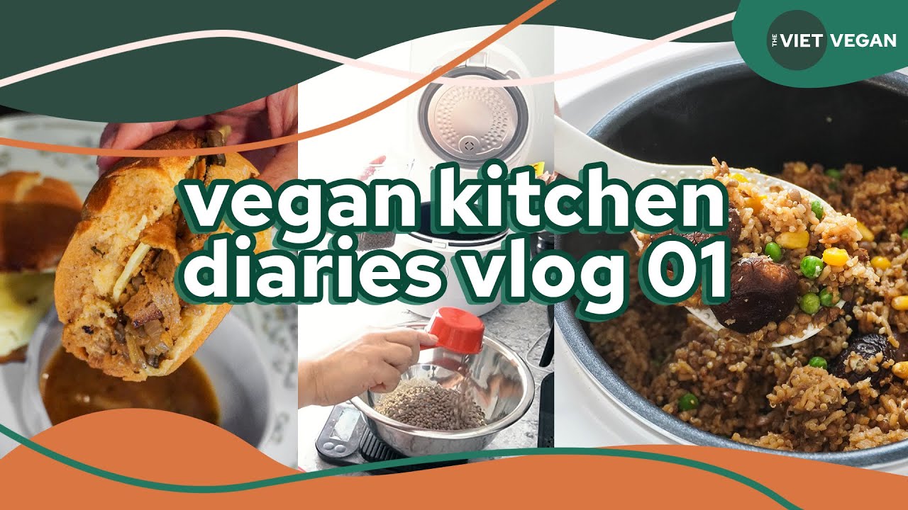 vegan kitchen diaries vlog ep 1 // recipe testing, unboxing new slicer, french dip sandwiches