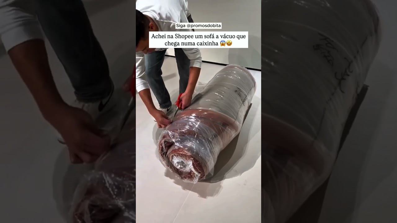 Achei na Shopee um sof&aacute; a v&aacute;cuo que chega numa caixinha! #achadinhos #shopee