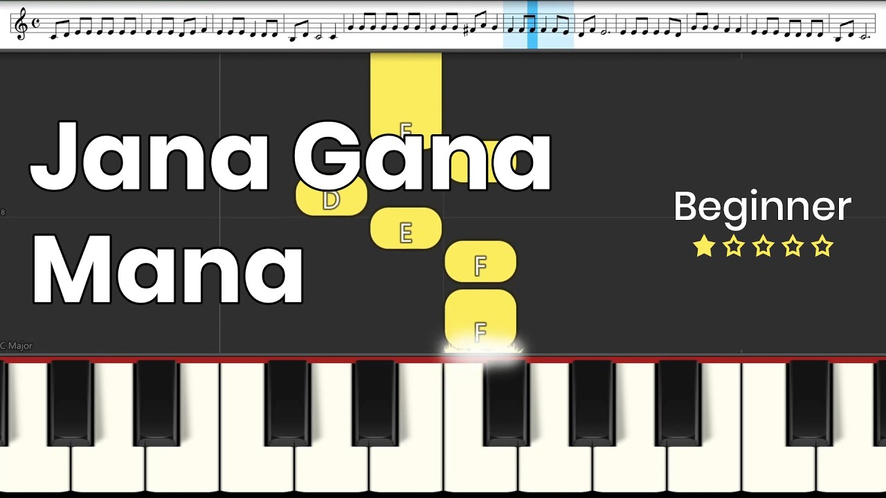 Jana Gana ManaJana Gana Mana | Piano Play Along | Indian National Anthem Piano Tutorial