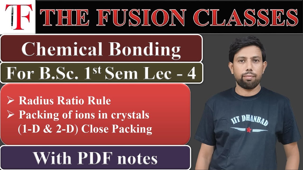 Radius ratio rule | Packing of ions in crystals | (1D & 2D) Close packing | For BSc Sem1