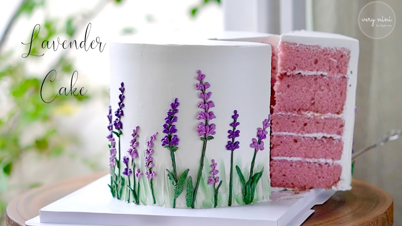 Lavender Cake Decorating Tutorials | Trang trí bánh kem hoa Oải Hương đơn giản | Very Nini
