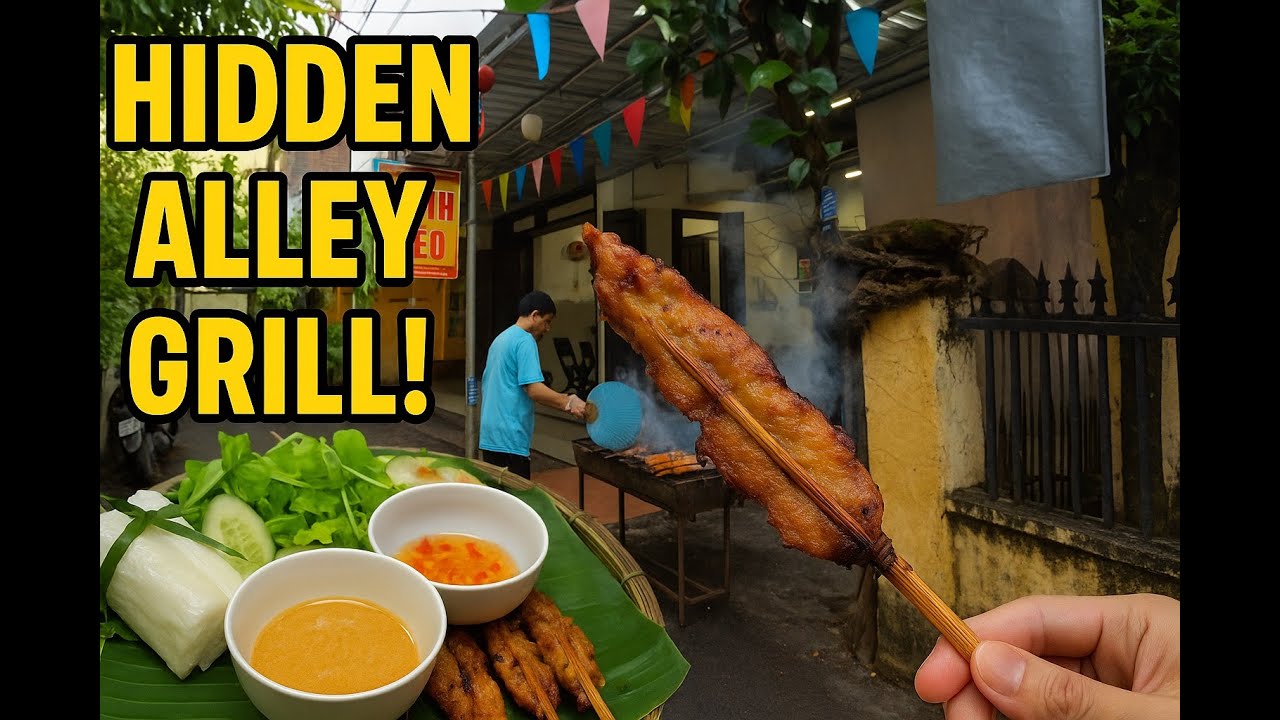Миссис 9 Хойан: настоящие шашлычки из жареного мяса в тихом местном переулке, Вьетнам (октябрь 20...