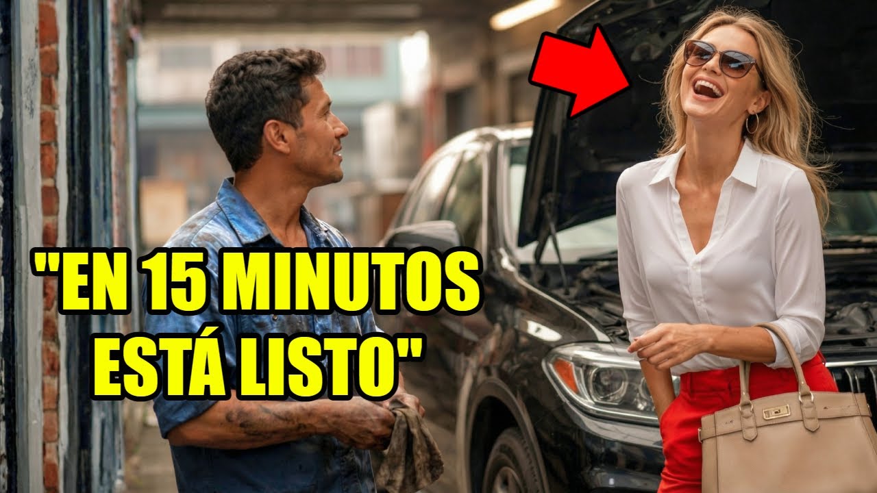 “ESTÁ LISTO en 15 MINUTOS”, dijo el Mecánico... La Millonaria RIÓ, hasta que Él la DEJÓ SIN PALABRAS