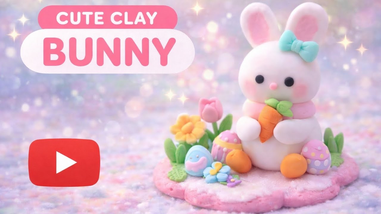 DIY Polymer Clay Bunny Tutorial 🐰 | Easy Miniature Easter & Home Decor Idea