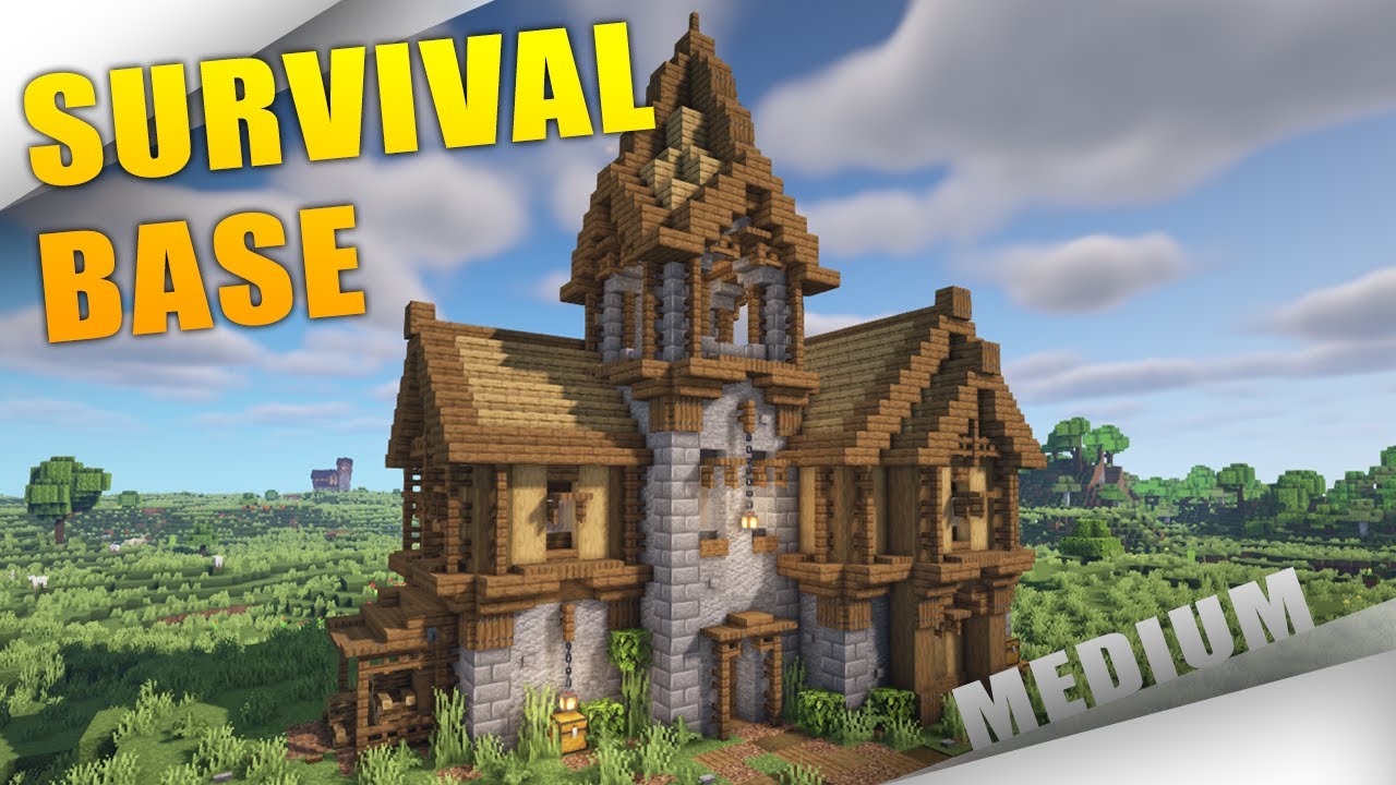 How To Build a Medieval SURVIVAL BASE for 2 Players Minecraft TUTORIAL