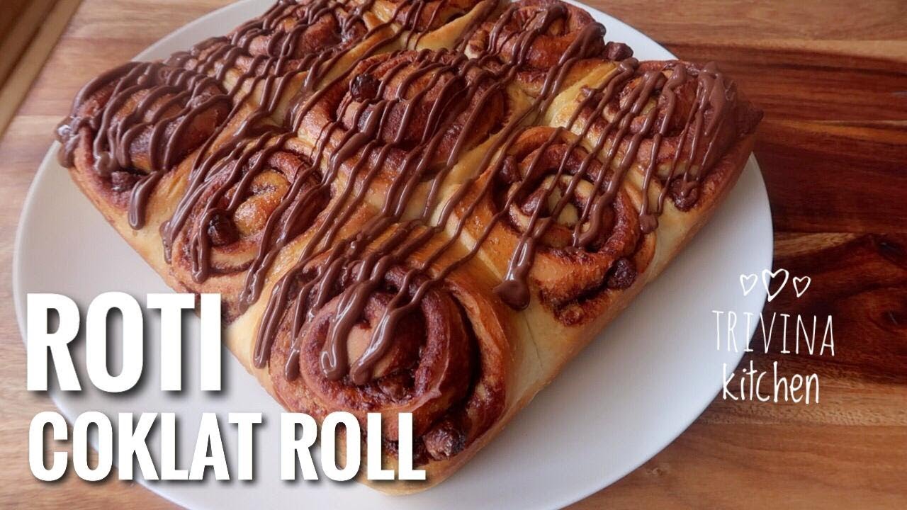 ROTI COKLAT ROLL | CHOCOLATE ROLLS BREAD | Trivina Kitchen