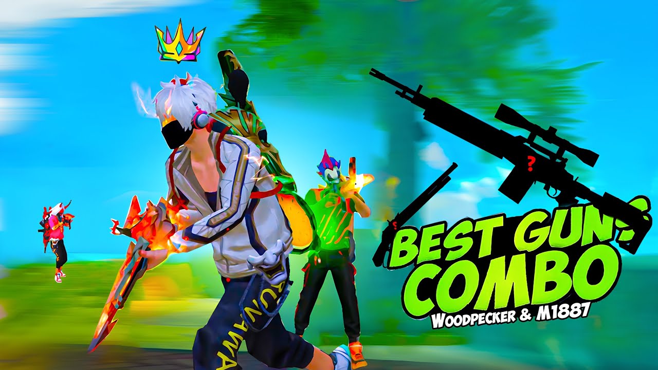 Woodpecker & M1887 Best Combo 😍 32 Kills Gameplay with My Pro Teammates ✌️Free Fire