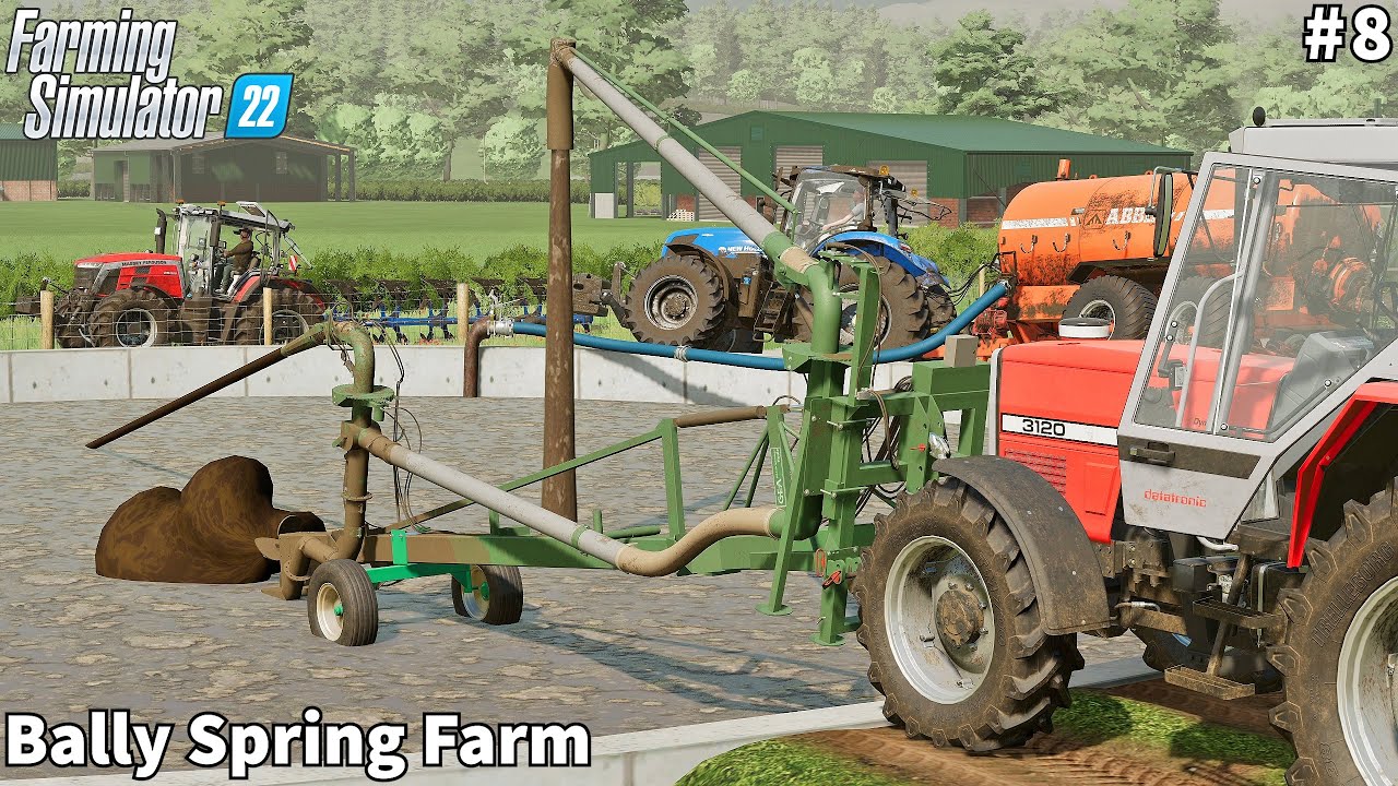 Pit Agitation & Spreading Slurry, Feeding Animals, Ploughing│Bally Spring│FS 22│Timelapse#8