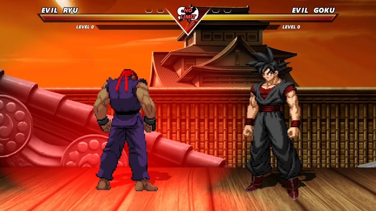 EVIL RYU vs EVIL GOKU - Highest Level Incredible Epic Fight!