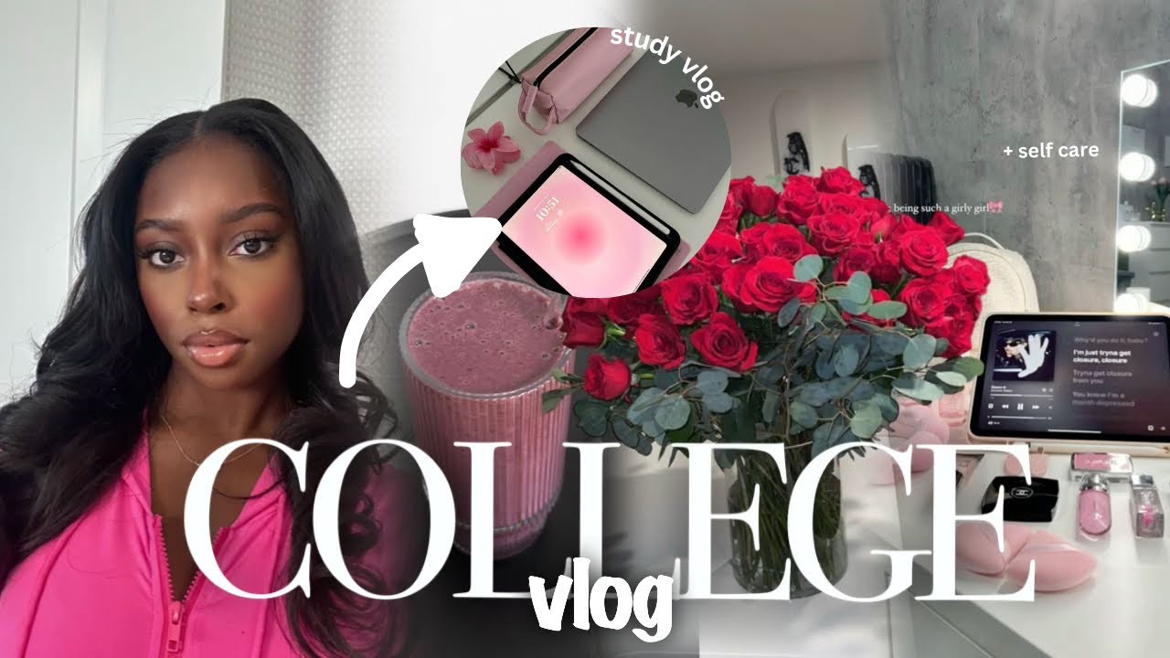 My PRODUCTIVE college vlog| 6am morning routine, healthy habits, study vlog + maintenance vlog