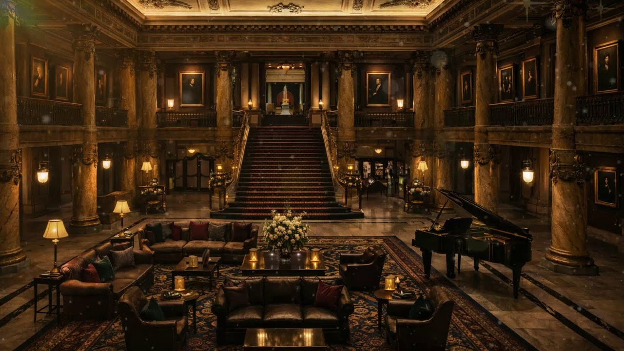 Luxury Marble Atrium Jazz 🏛 Late-Night Piano & Tenor Sax Lounge