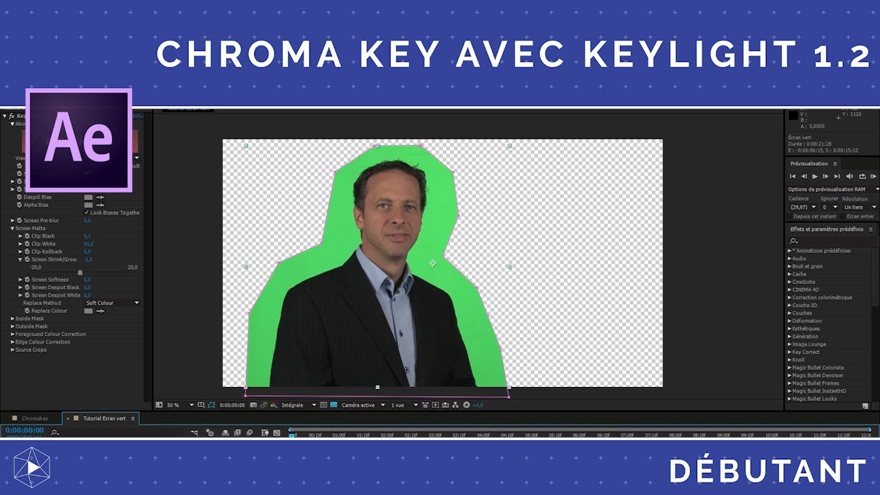 Tutoriel after effects chroma key - l'extraction de couleur