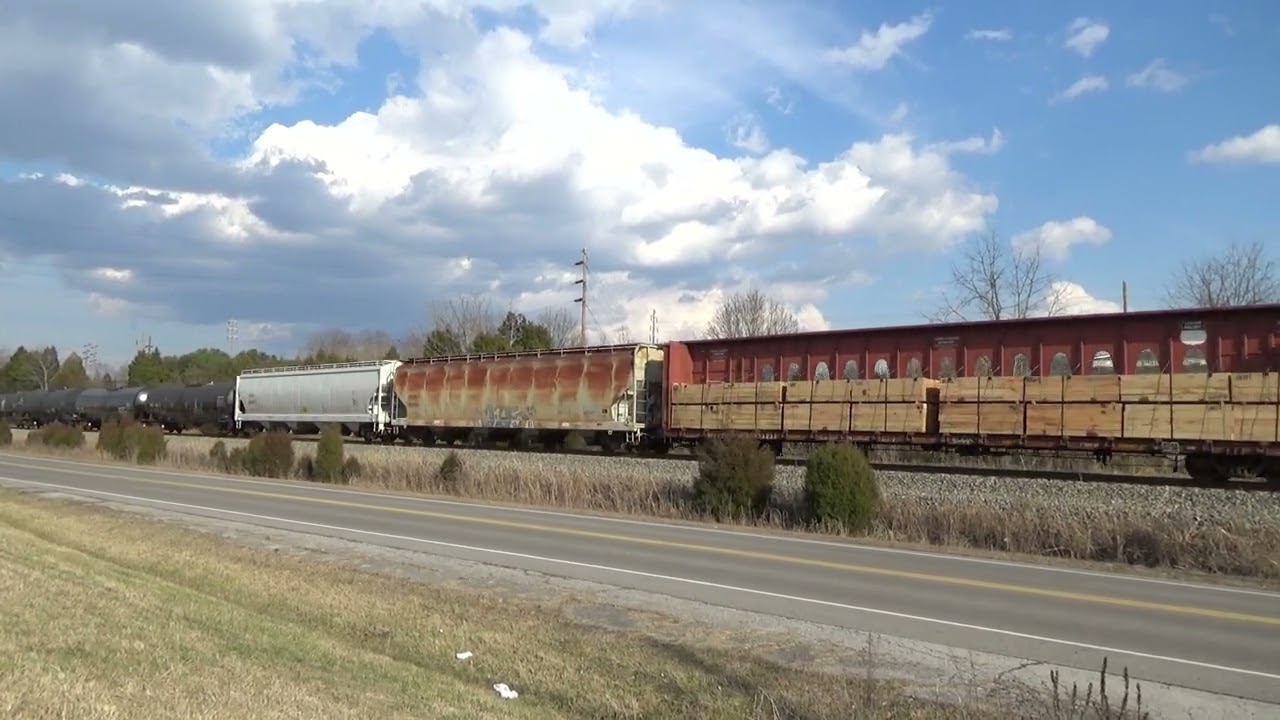 Train 127 3/1/26. Bristol, TN. 127 has 3 Engines: NS 8017 NS 1083 NS 7567. 127 has 101 cars.