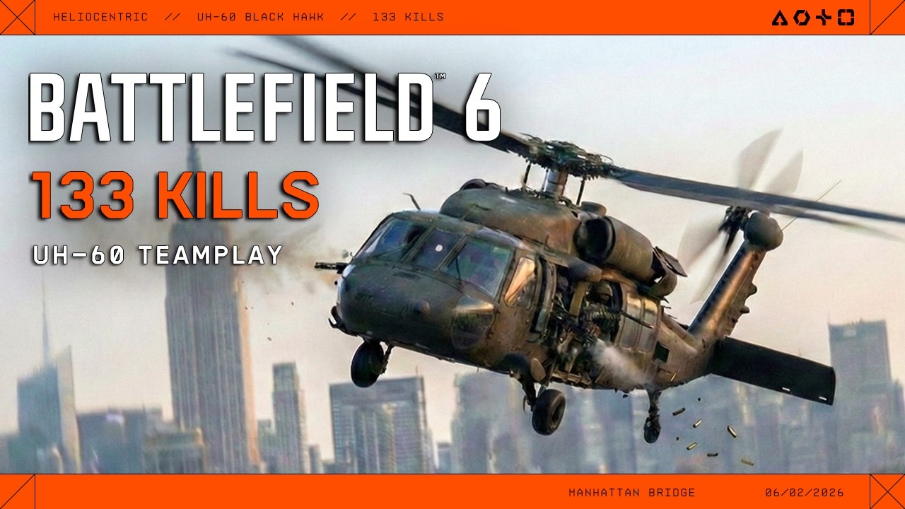 133 Kills UH-60 Black Hawk Squad Gameplay | Pilot & Gunner POV | Battlefield 6