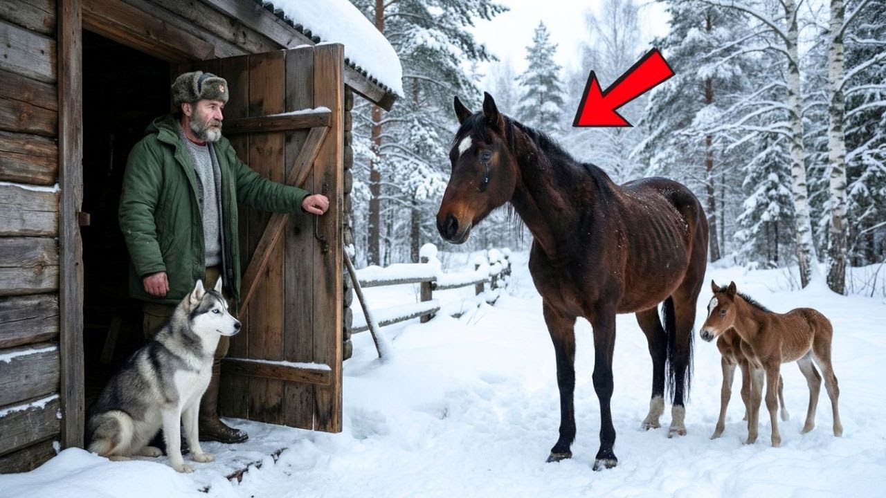 Бедный лесник впустил в дом замерзающую кобылу с жеребятами — и НЕ ПОЖАЛЕЛ