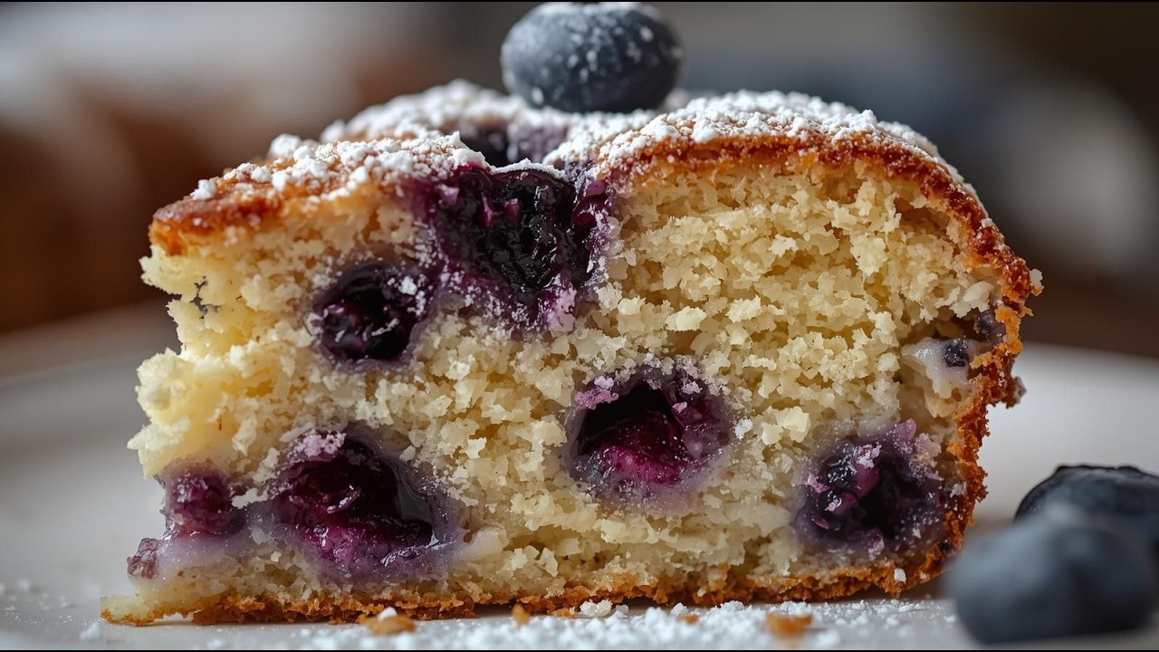 The best blueberry cake you'll ever bake in 10mins! Soft, moist and delicious!