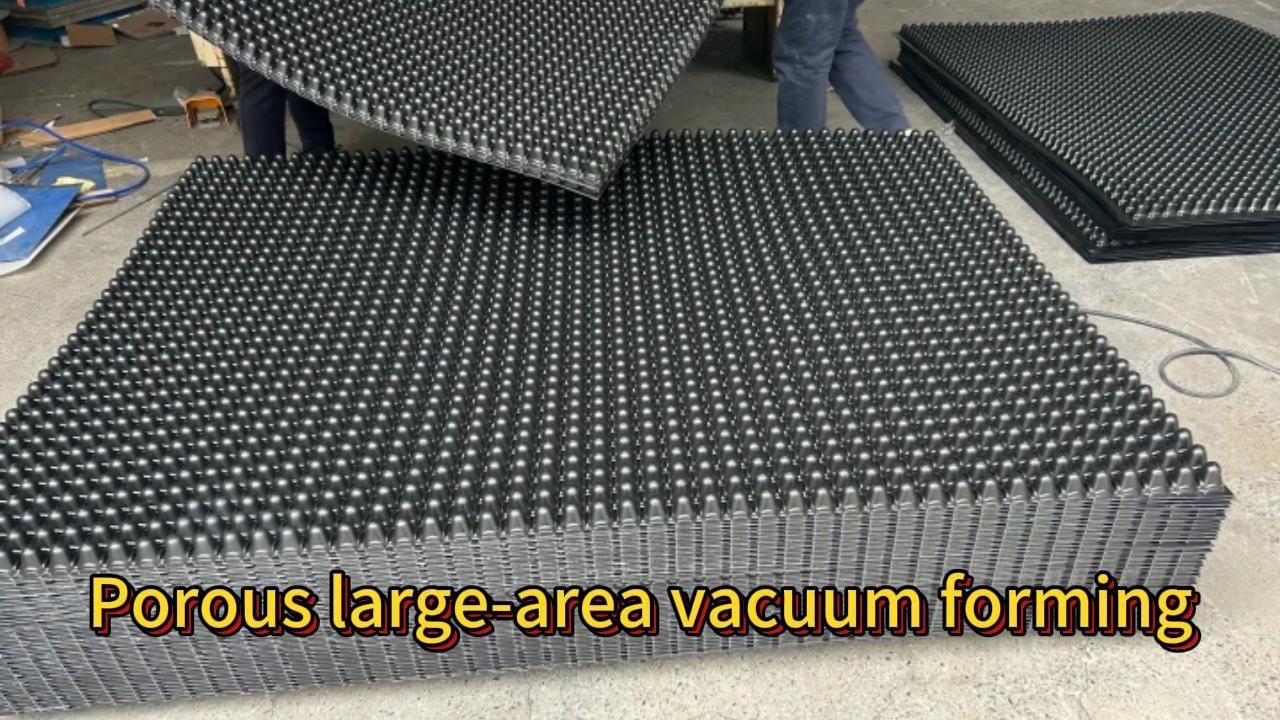 Porous large-area vacuum forming |  Upper mold helps with shaping