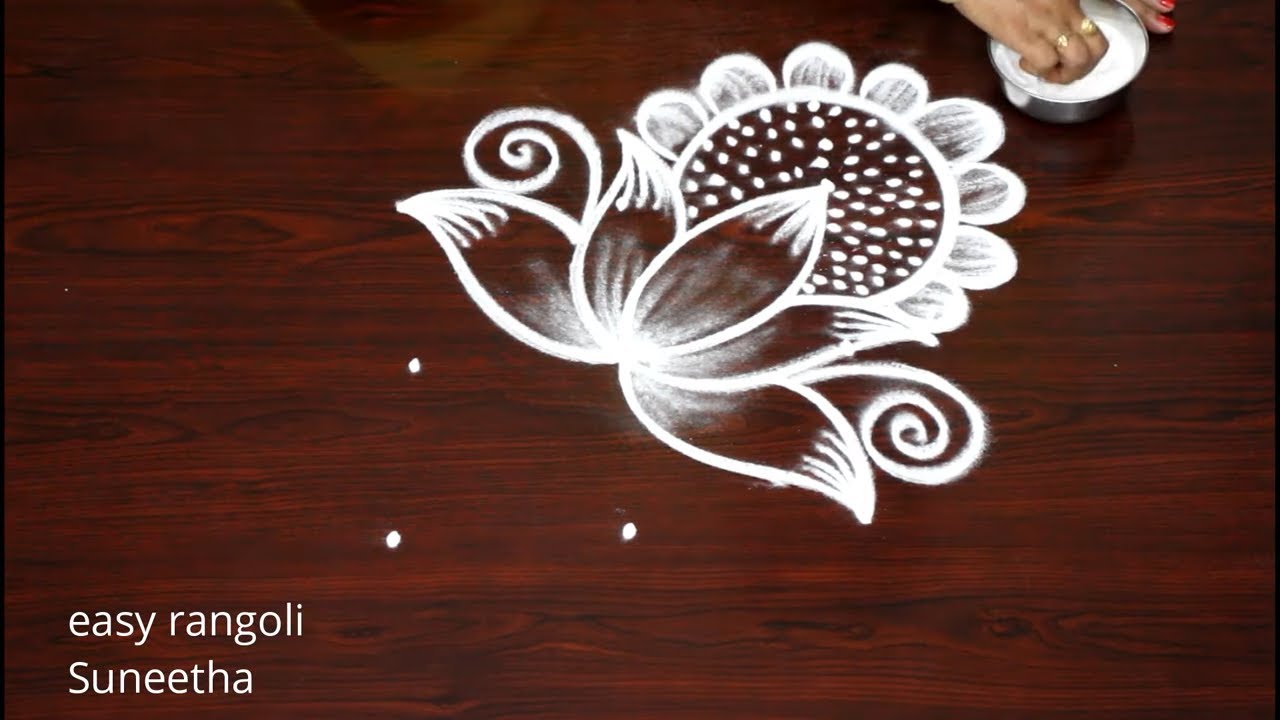 Beginners rangoli & kolam designs For Navarathri || Latest 3 dots rangoli muggulu
